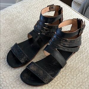 Bed Stu Black Leather Sandals